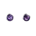 Round Amethyst Studs - Bae Apparel