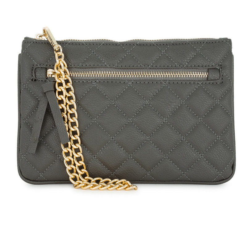 Gray Quilted Wristlet - Bae Apparel