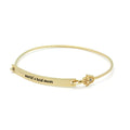 18k Gold Mothers Bracelet, Gold Bar Hamsa Bracelet, engraved "Worlds Best Mom" Bracelet For Mom - Bae Apparel