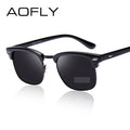 AOFLY Black Frame Men's Clubmaster Sunglasses - Bae Apparel