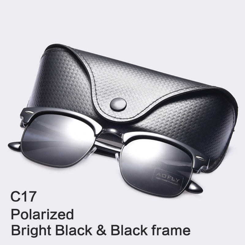 AOFLY Black Frame Men's Clubmaster Sunglasses - Bae Apparel