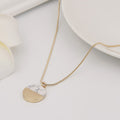 "Thunder" Gold Dipped Marble Necklace Pendant - Bae Apparel
