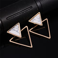 Gold Marble Stud Earrings - Bae Apparel