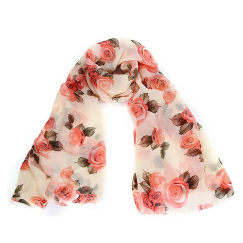"Rose Flowers" Women's Long Scarf - Bae Apparel