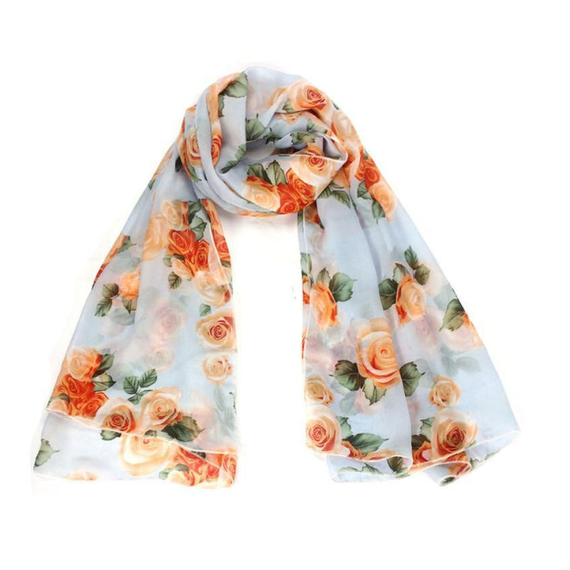 "Rose Flowers" Women's Long Scarf - Bae Apparel