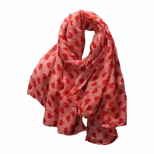 "Big Hearts" Women's Long Scarf - Bae Apparel